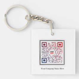 Llavero de código QR cuadrado personalizado