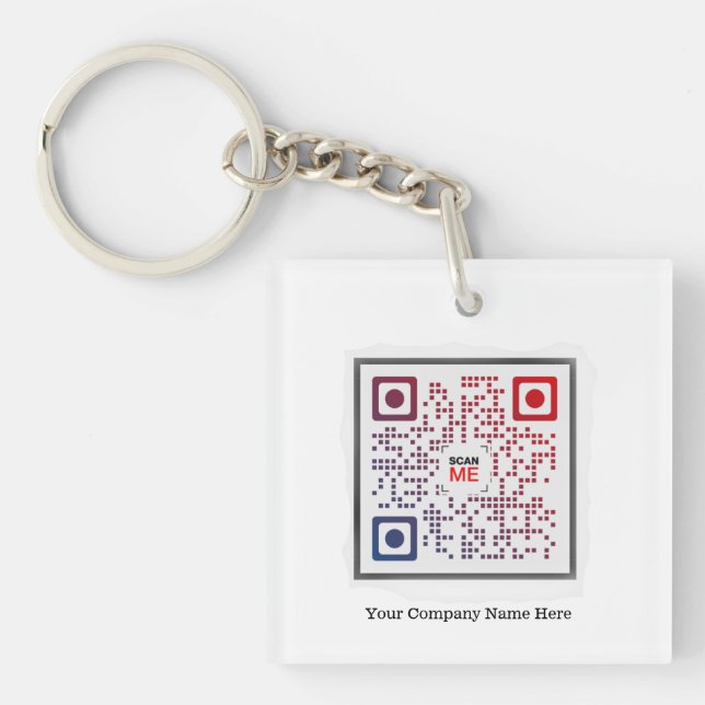 Llavero de código QR cuadrado personalizado (Frente)