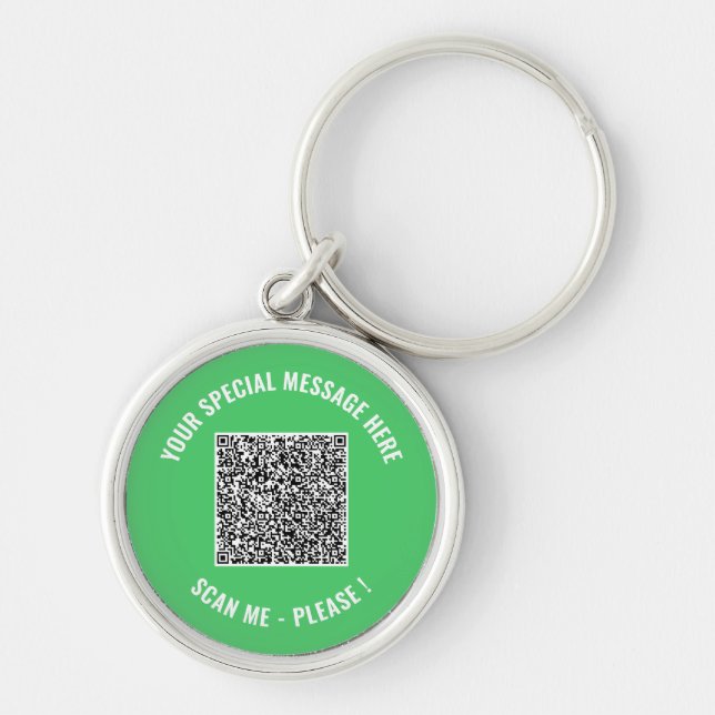 Llavero de código QR divertido con texto personali (Frente)