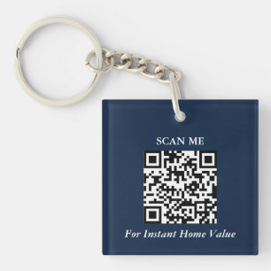 Llavero de código QR moderno para agentes inmobili