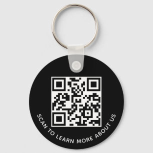 Llavero de código QR negro personalizado con logot
