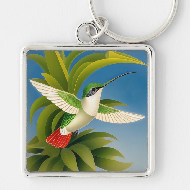 Llavero de colibrí Art Deco (Frente)