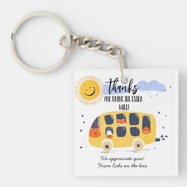 Llavero de Conductor de Autobús Escolar, Gracias p (Frente)