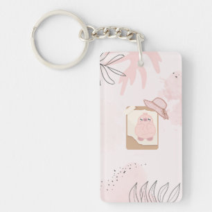 Llavero de conejo kawaii pastel rosa lindo