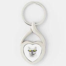 Llavero de corazón de Bulldog Francés