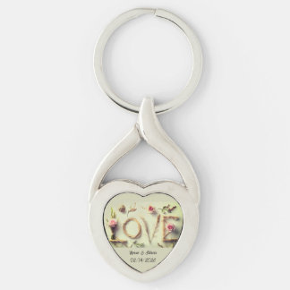 Llavero de corazón en espiral “Love Rose”