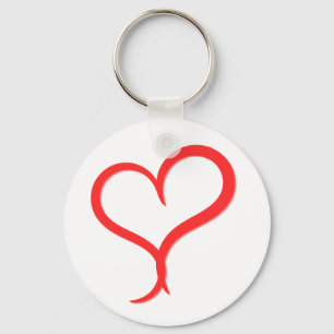 Llavero de Corazón Rojo Minimalista - Dibujo a Man