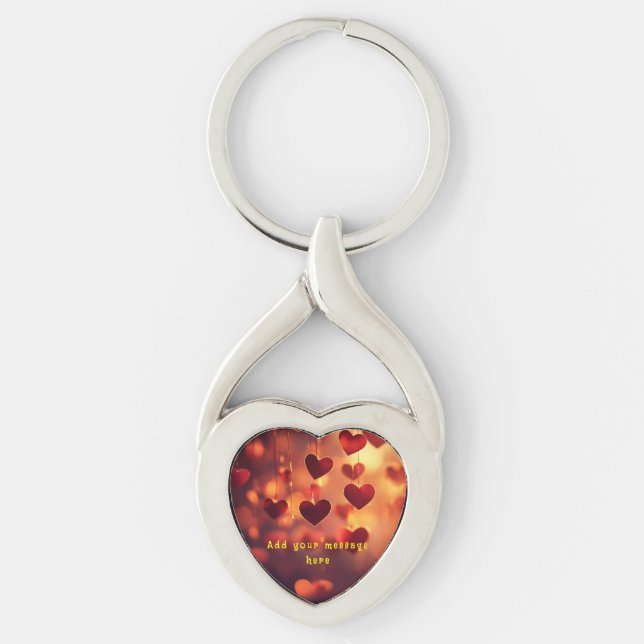 Llavero de Corazones Colgantes - Personalizable (Anverso)