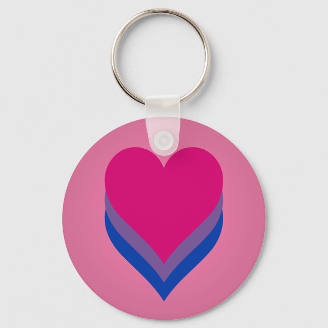 Llavero de corazones del orgullo bisexual (Anverso)