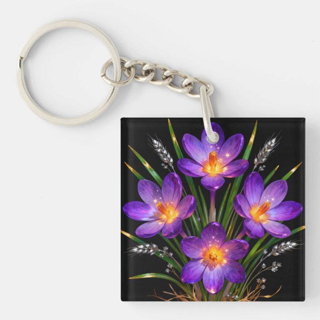 Llavero de Crocus Púrpura (Frente)