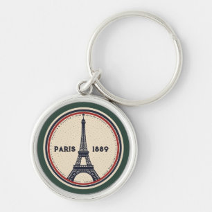 Llavero de cuero Torre Eiffel París vintage 1889