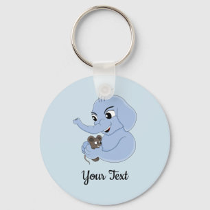 Llavero de dibujos animados de elefante niño lindo