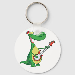 Llavero de Dinosaurio Tocando la Guitarra