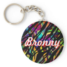 Llavero de diseño de cebra colorido personalizado