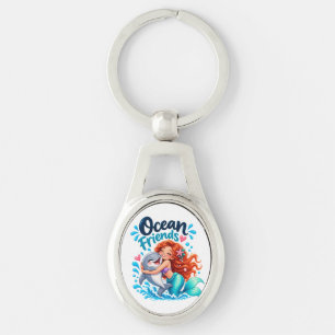 Llavero de diseño de delfín amigos de la sirena li