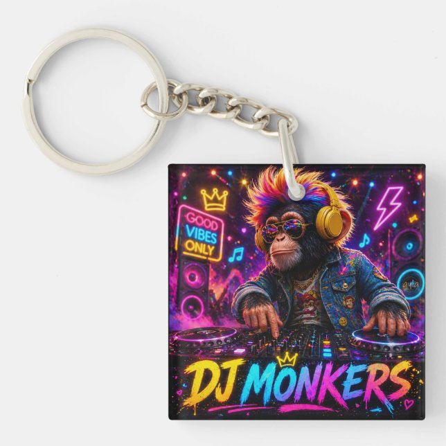 Llavero de doble cara DJ MONKERS (Frente)