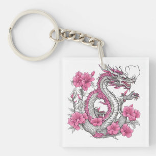 Llavero de Dragón de Flor