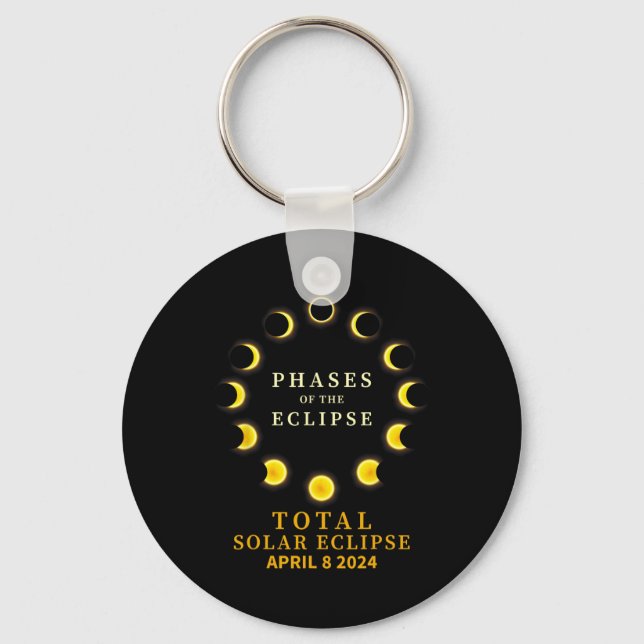 Llavero De Eclipse Solar Total Abril 8 (Anverso)