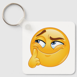 Llavero de Emoji Pensativo Divertido con Cara de S
