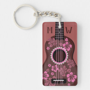 Llavero de encargo del monograma del Ukulele