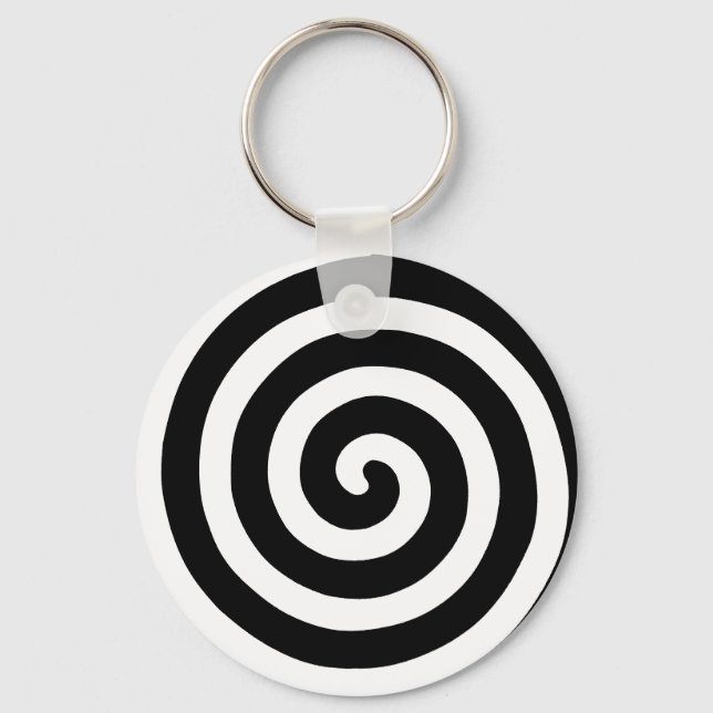 Llavero de espiral concéntrica en blanco y negro (Anverso)