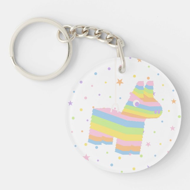 Llavero de Favor de Fiesta de Cumpleaños de Piñata (Frente)