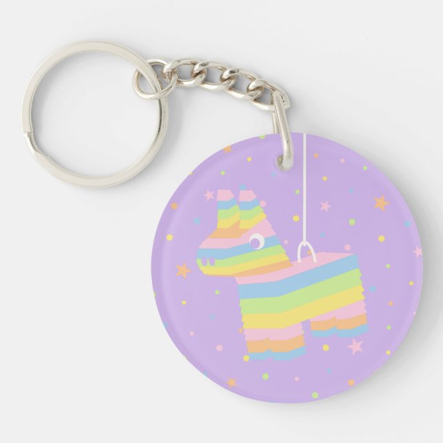 Llavero de Favor de Fiesta de Cumpleaños Piñata (Frente)