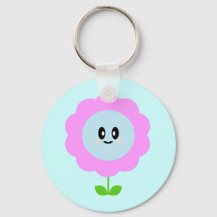 LLAVERO DE FLOR KAWAII ROSA AZUL ADORABLE