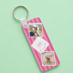 Llavero de Foto de Caniche Personalizado con Nombr