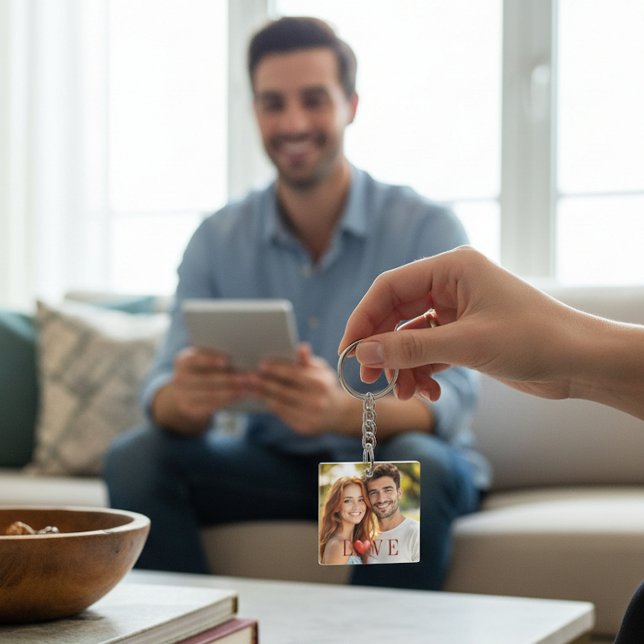 Llavero de Foto de Corazón de Amor de Pareja (Subido por el creador)