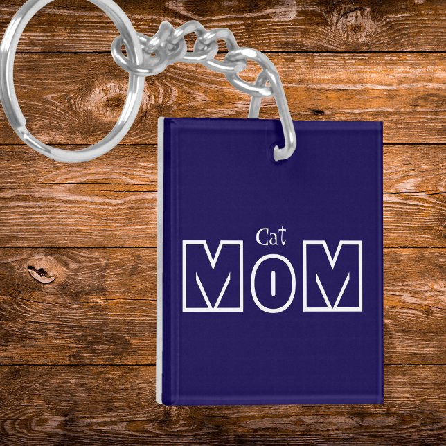 Llavero de Foto de Gato de Mamá Personalizable (Front of keychain)