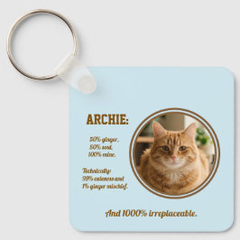Llavero de Foto de Gato Naranja Personalizado | Re
