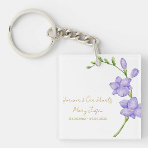 Llavero de foto funeraria conmemorativa de Freesia