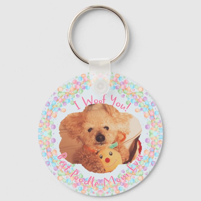 Llavero de foto personalizada de caniche Regalo de (Anverso)