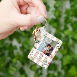 Llavero de foto personalizado Floral Nana