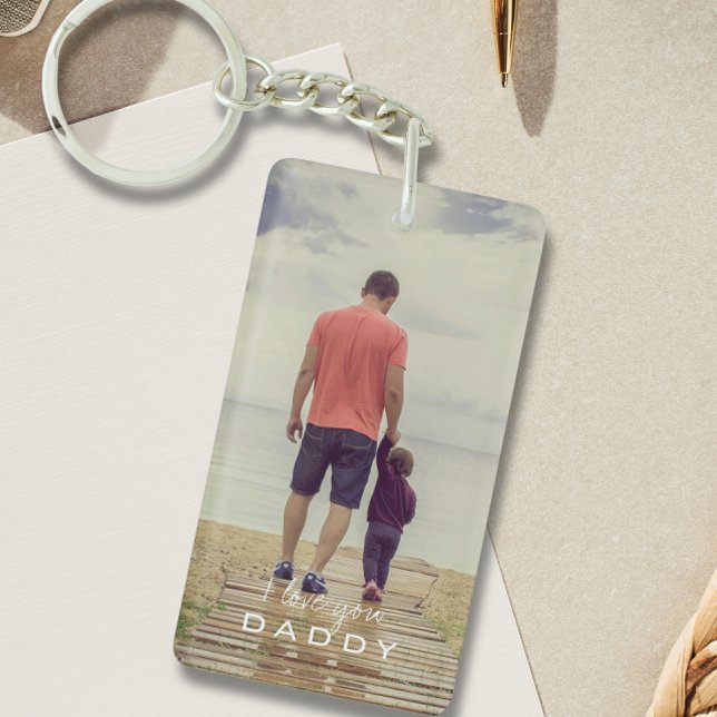 Llavero de foto Simple Te Quiero Papá (Simple I Love You Daddy Photo Keychain
)