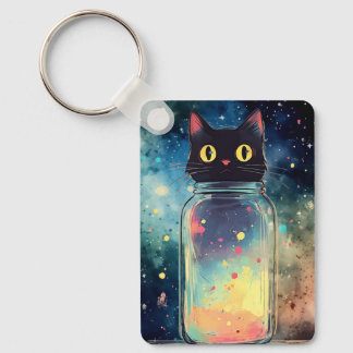 Llavero de frasco de gatito