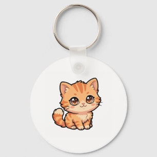 Llavero de Gatito Atigrado Naranja Adorable