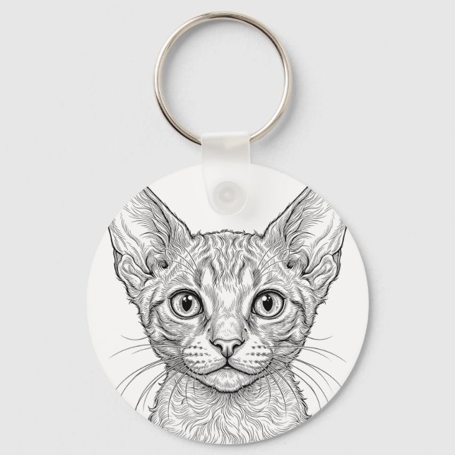 Llavero de gatito Cornish Rex (Anverso)
