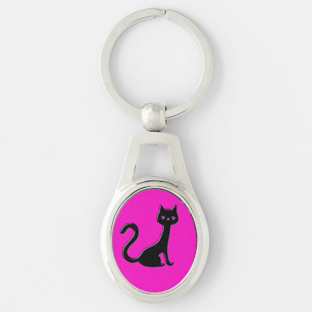 Llavero de gatito negro adorable (Anverso)