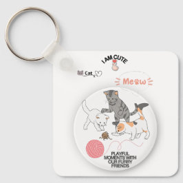 Llavero de gato adorable – Amuleto de gatito encan