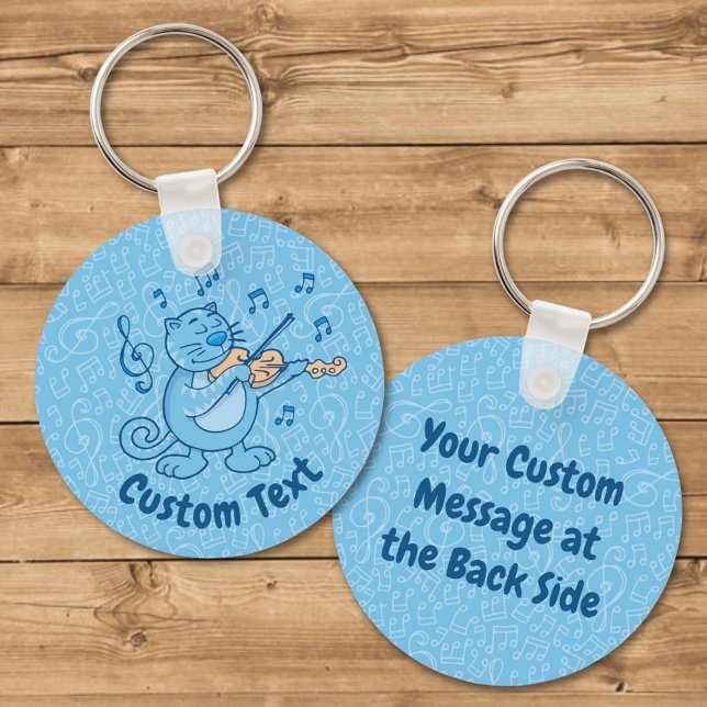 Llavero de gato azul con violín (Subido por el creador)