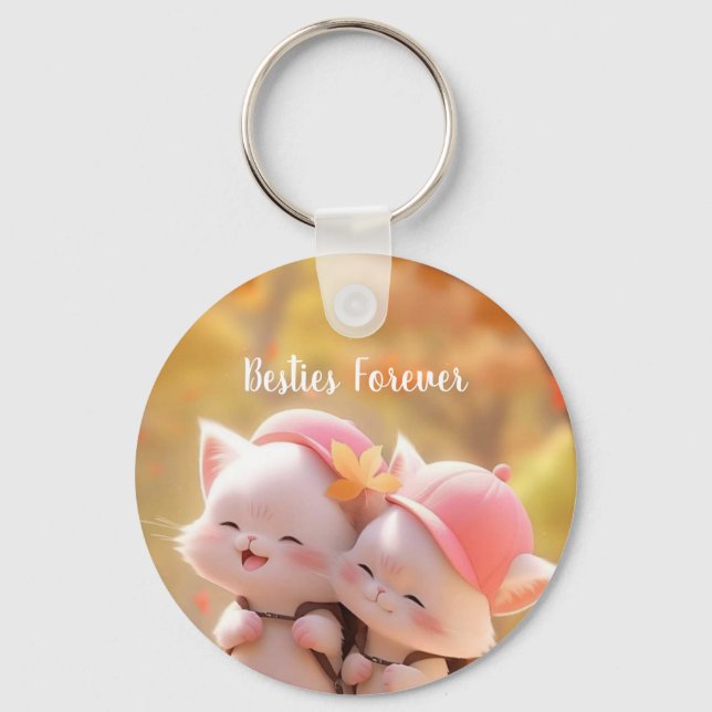Llavero de gato Cute Besties Forever (Anverso)