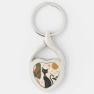 Llavero de gato de mediados de siglo