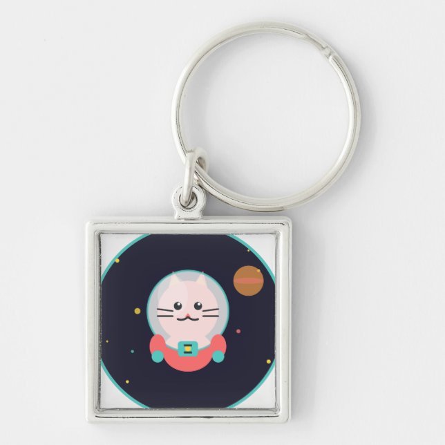 Llavero de Gato Espacial (Frente)