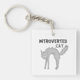 Llavero de gato introvertido divertido | regalo pa