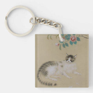 Llavero de gato japonés vintage