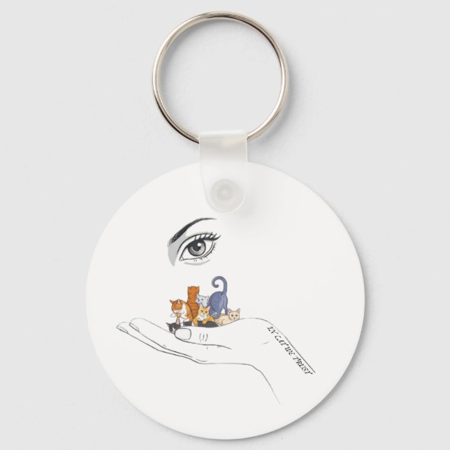 Llavero de gato minimalista (Anverso)