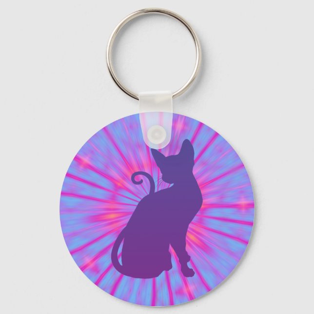 Llavero de gato morado (Anverso)