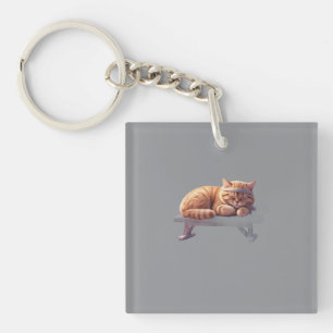 Llavero de Gato Naranja Dormido